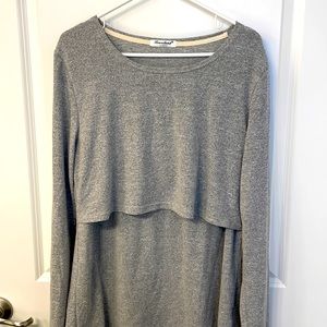 Grey Nursing /Breastfeeding shirt